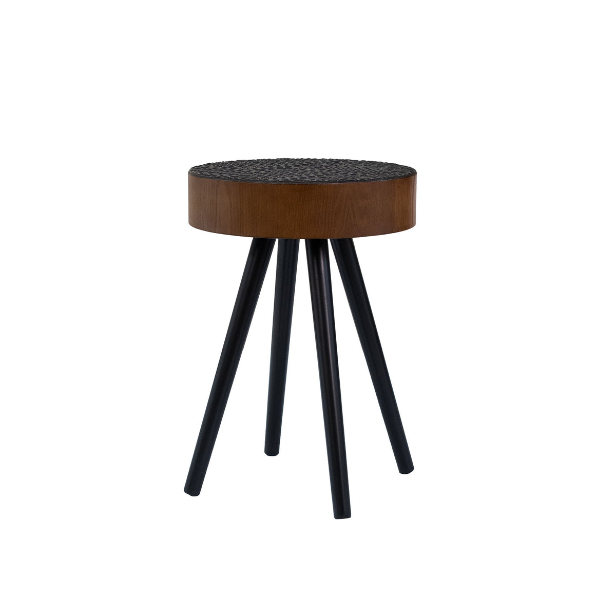 Round Coffee Table With Carved Top For Living Room