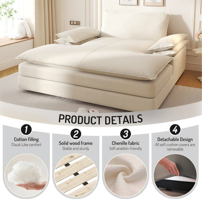 Modern Oversized Double Chaise Lounge Chair
