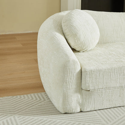 Curved Convertible Sofa, 2 In 1 Frameless Folding Sofa Bed With Pull Out Base And Deep Seat