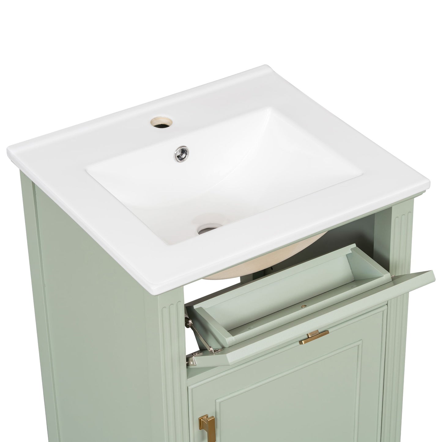 Bathroom Vanity With Sink, Adjustable Shelf, Tilt-Out Drawer