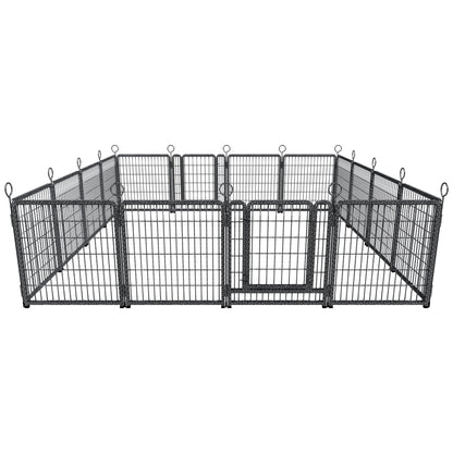 Heavy Duty Dog Playpen Outdoor 16 Piece Panels - Snow Leopard