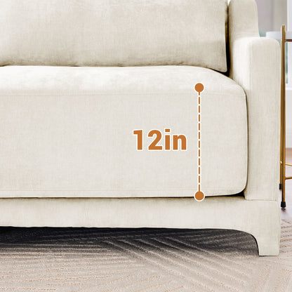 Stylish Sofa With Ottoman And Lumbar Pillows, Ergonomic Design