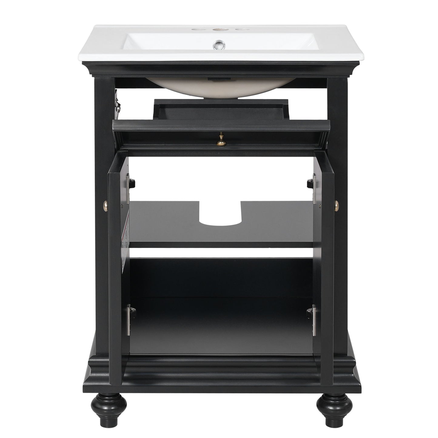 Modern Bathroom Vanity With Tip-Out Drawer And Soft-Close Hinges