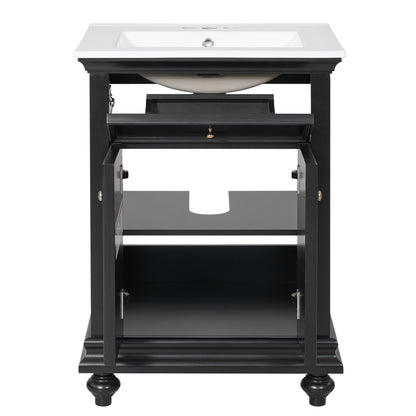 Modern Bathroom Vanity With Tip-Out Drawer And Soft-Close Hinges