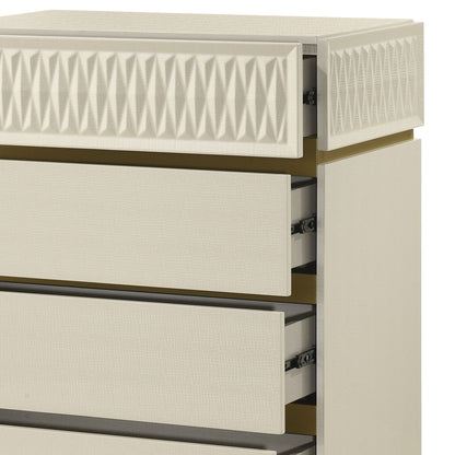 Stanley - 5 Drawer Chest With Crocodile Texture - Gray