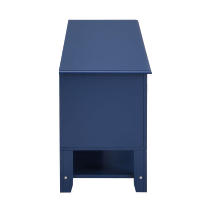 TV Stand, Entertainment Center With Dual Drawers And Hidden Storage, Cabinet With Soft Closing Doors And Sleek Panel Design