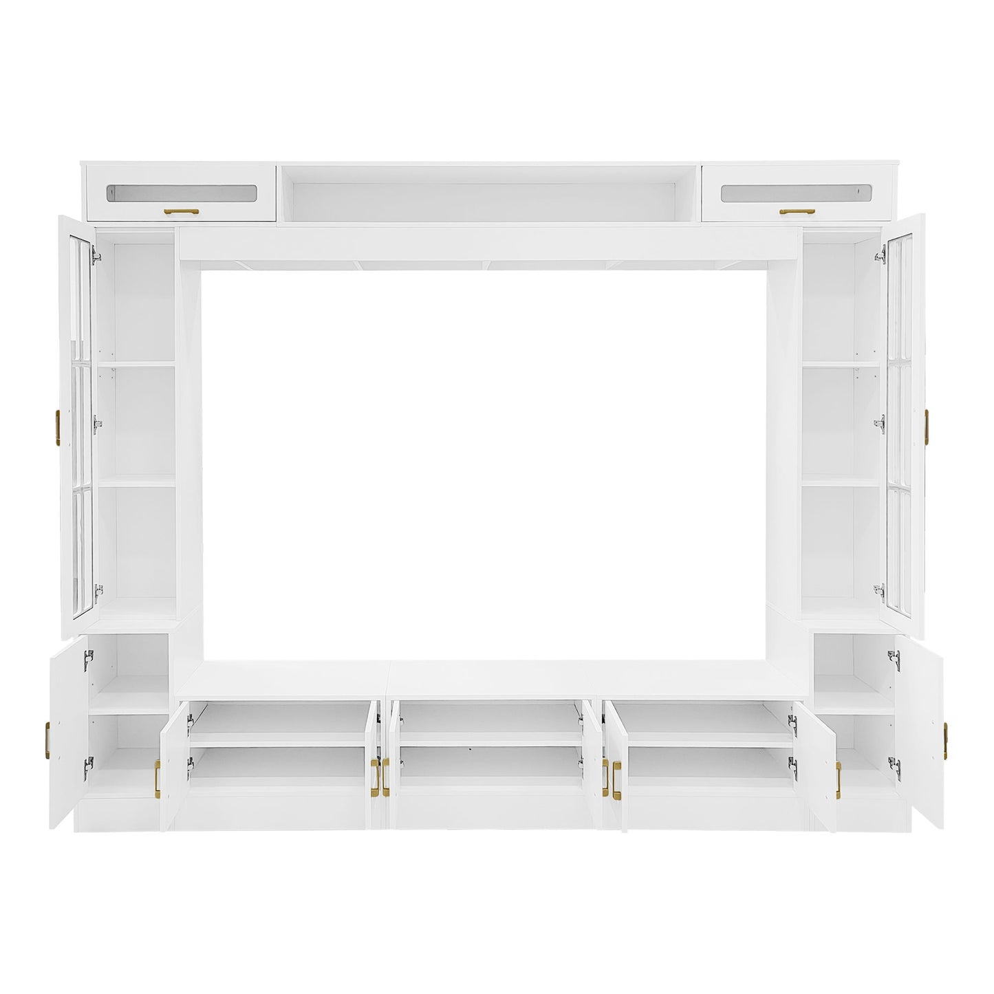 Wall Unit Entertainment Center With Bookshelves For TVs Up To 80"