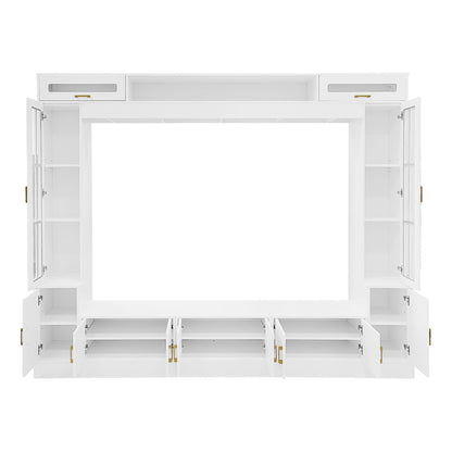 Wall Unit Entertainment Center With Bookshelves For TVs Up To 80"