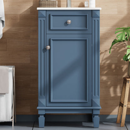 Bathroom Vanity With Sink, Soft-Closing Door, Adjustable Shelf