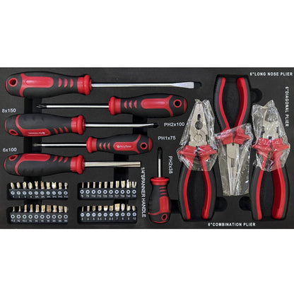 Portable 3 Drawer Steel Toolbox, 4 Layers Of Tools With Metal Latches, With Storage Tray And Carrying Handle