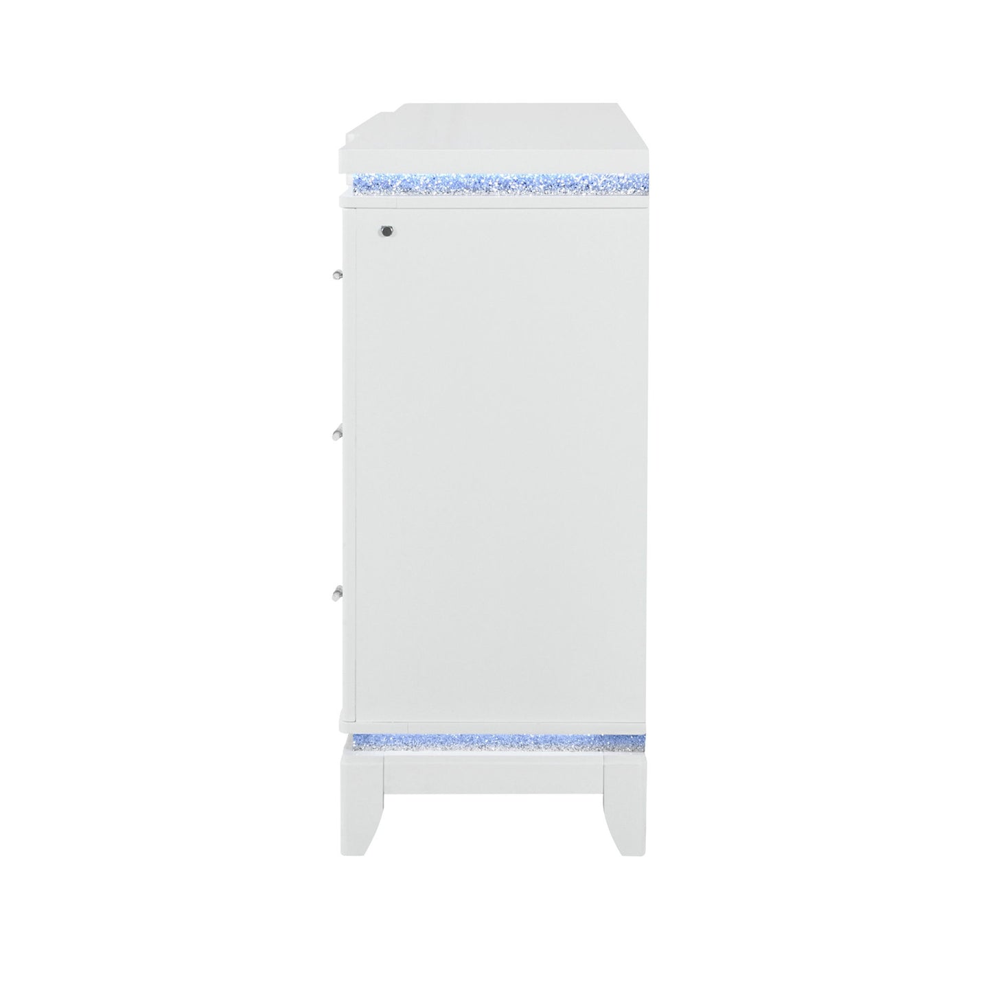 Adalid - Dresser With LED Light And Glittered Drawer Fronts - White