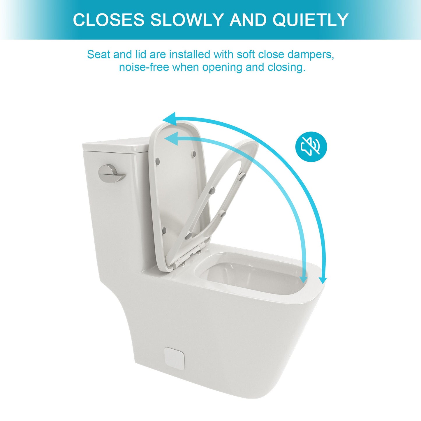 1 Piece Toilet With Single Flush And Soft Closing Seat - White
