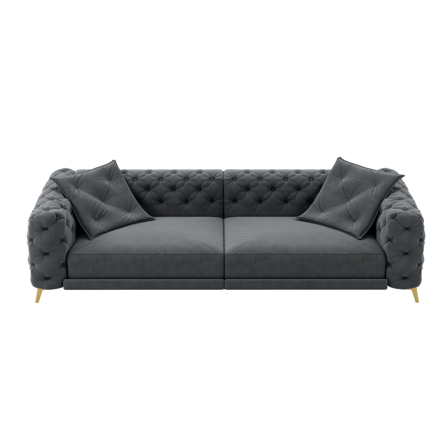 3 In 1 Convertible Sleeper, Deep Seat Pull Out Sofa Bed, Button Tufted