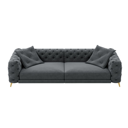 3 In 1 Convertible Sleeper, Deep Seat Pull Out Sofa Bed, Button Tufted
