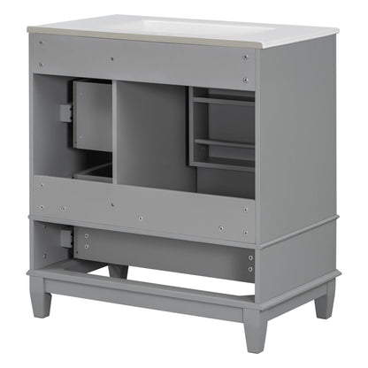 Freestanding Bathroom Vanity With Sink, Soft Close Door, 3 Drawers