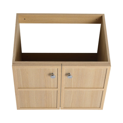 Wall Mounted Bathroom Vanity With Ceramic Sink And 2 Soft Closing Doors