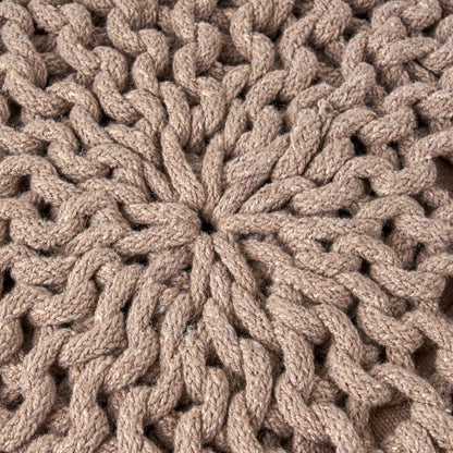 Moro - Knitted Round Pouf With Pumpkin Shape