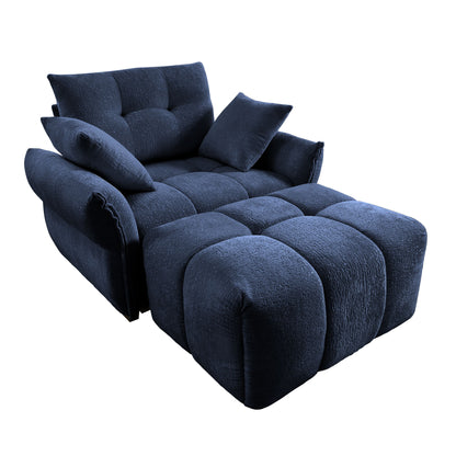 Ergonomic Single Seater Sofa With Ottoman, High Resilience Support Cushions