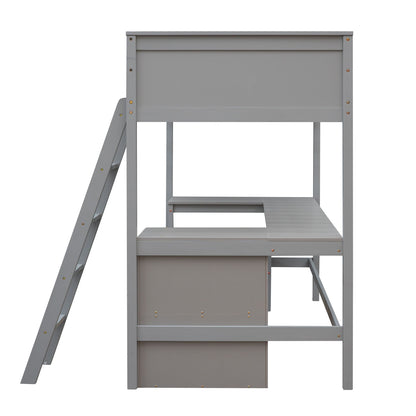 Loft Bed With Shelves With Desk