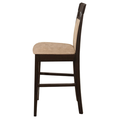 Upholstered Counter Height Stools (Set of 2) - Beige / Brown