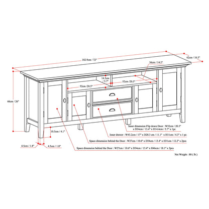 Redmond - TV Media Stand - Rustic Natural Aged Brown