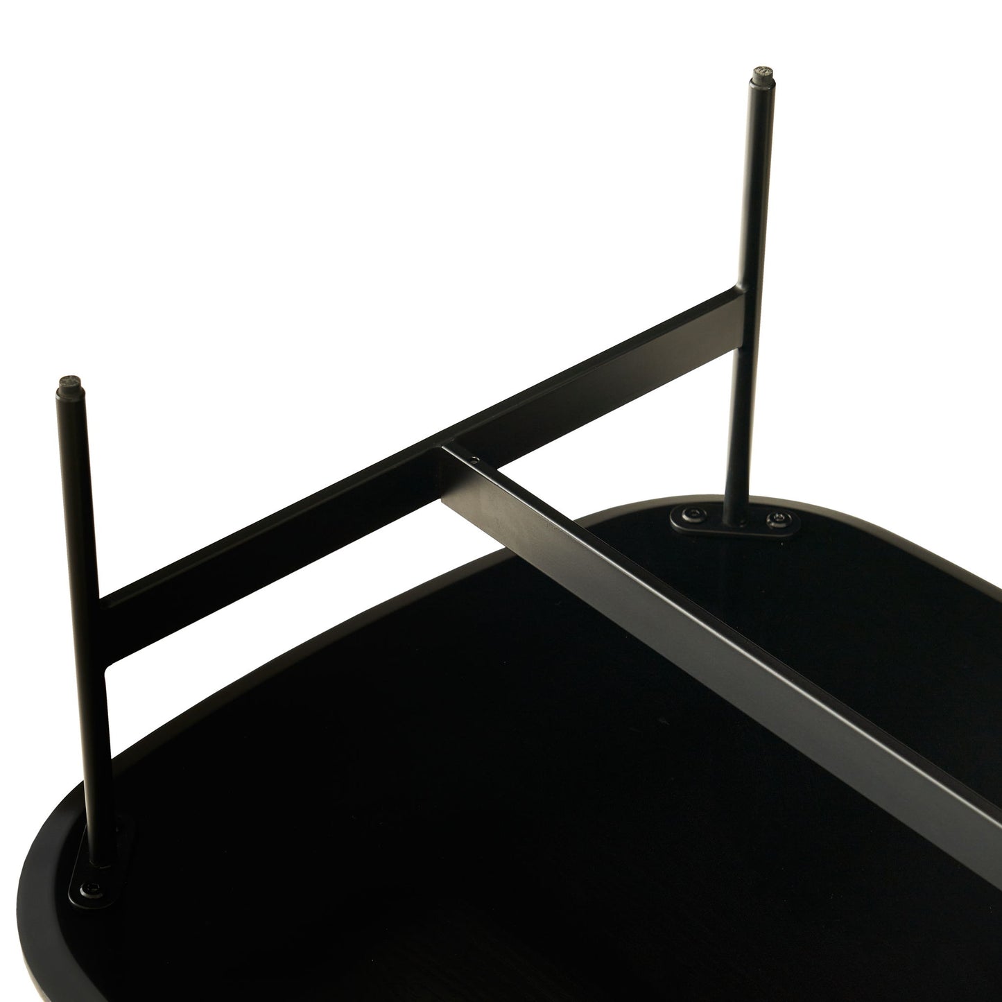 Modern Rectangular Rock Plate Coffee Table Open Space Design Golden Metal Frame Minimalist Living Room Center Table For Lounge Office - Black White