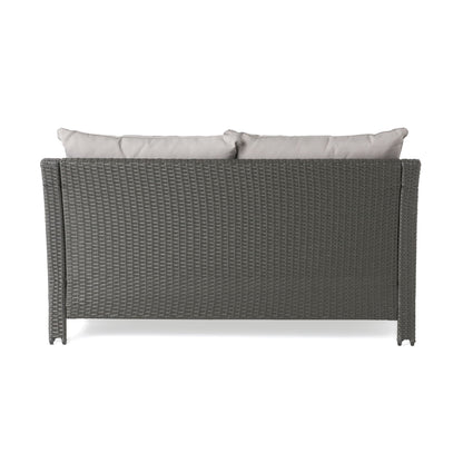 Contemporary Antibes Loveseat & Table Set Outdoor - Gray
