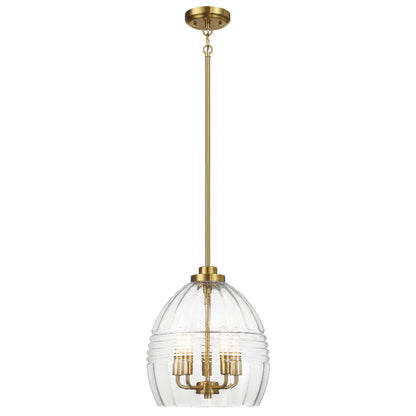 Zen - 5 Pendant Chain Hanging Light - Clear / Gold