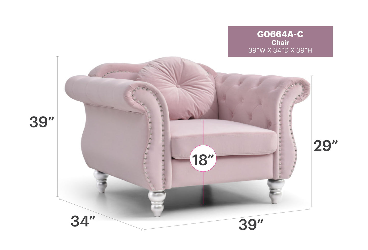 Chic Transitional Flared Arm Chair