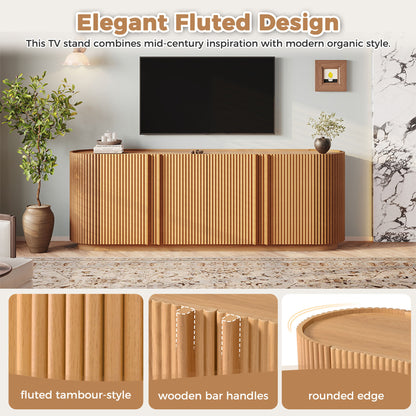 TV Stand With Fluted Tambour Style Door