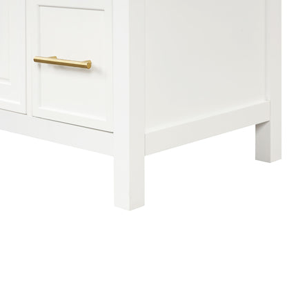 Modern Bathroom Vanity With Sink Top, 2 Doors And 3 Drawers