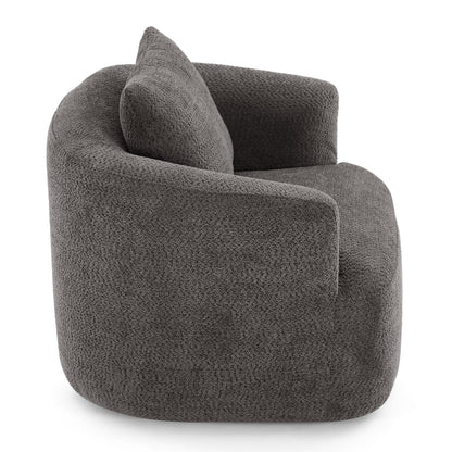 360° Swivel Barrel Sofa Chair With Throw Pillow, Upholstered Accent Chair