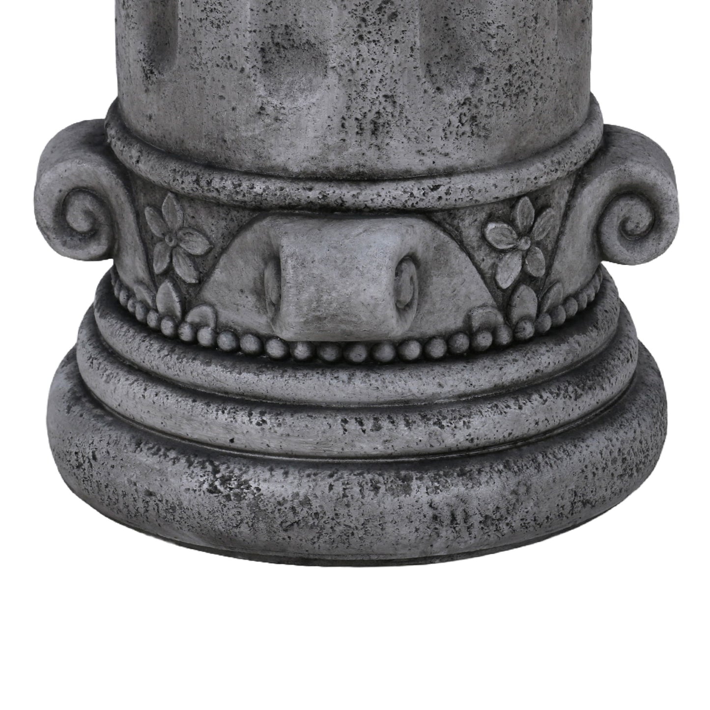 Outdoor End Table, Round Side Table For Patio And Garden - Antique Gray