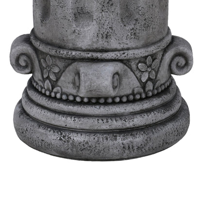 Outdoor End Table, Round Side Table For Patio And Garden - Antique Gray