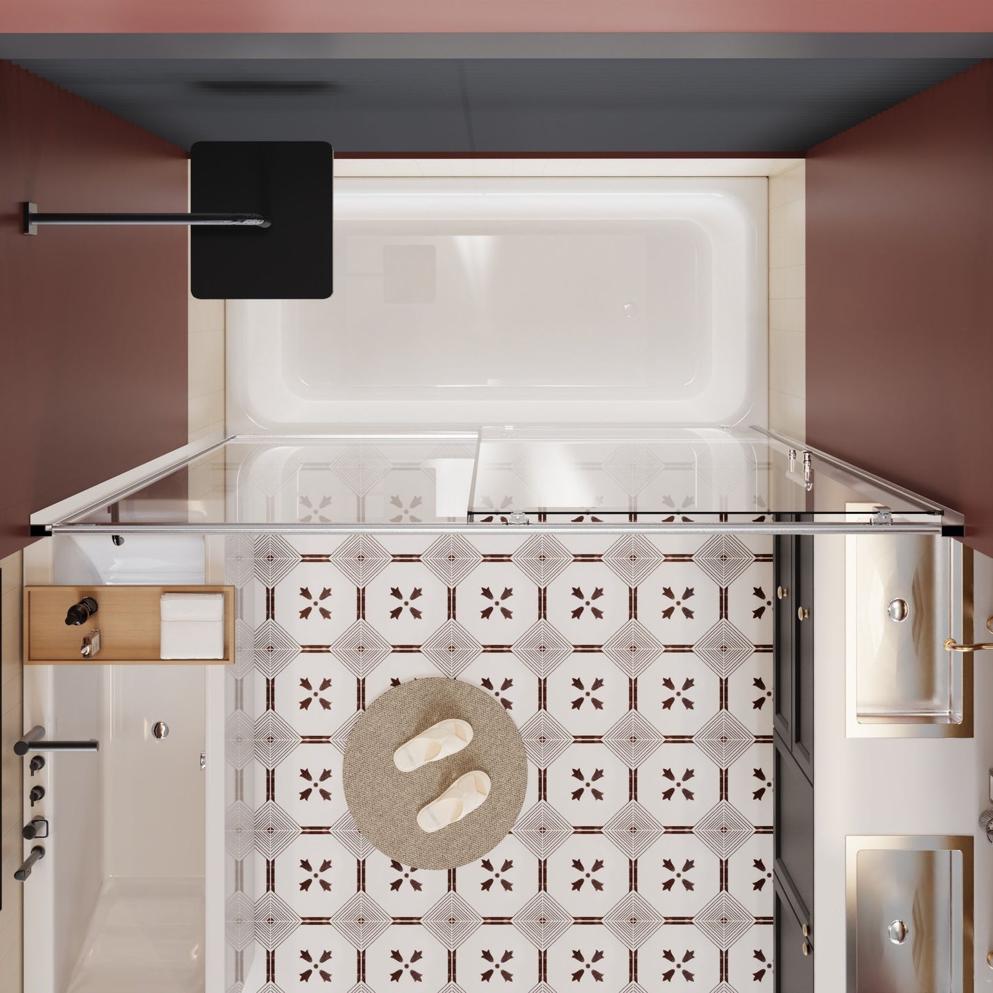 Single Sliding Shower Door For Bathtub With And Handle - Chrome