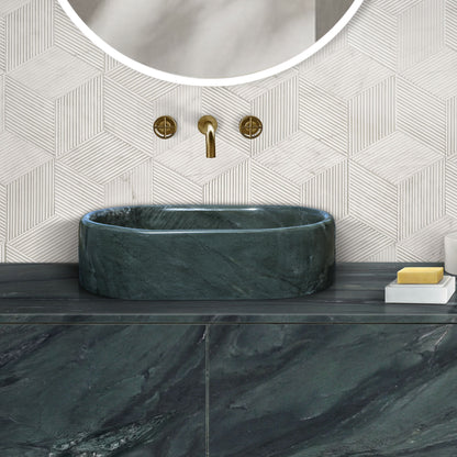 Bathroom Vessel Sink, Semi Polished Surface