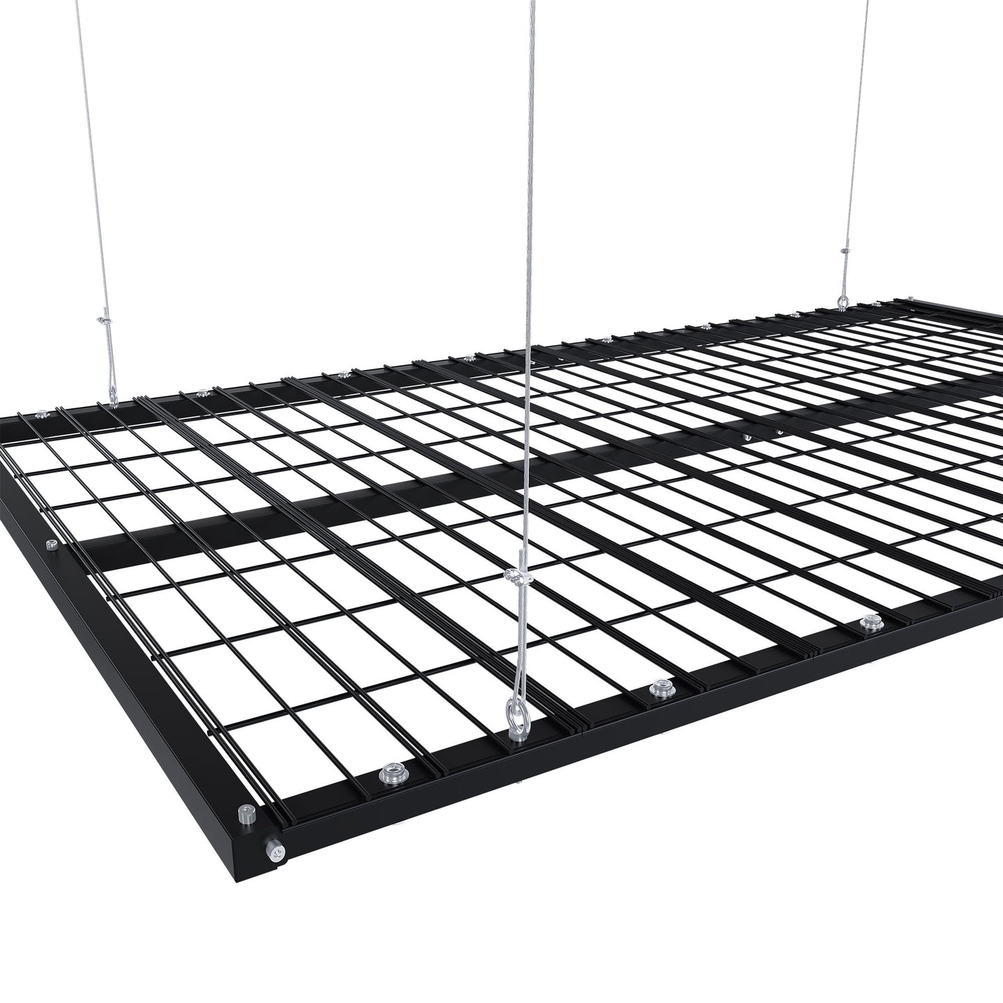 Overhead Garage Storage Rack For High Ceilings & Safety Lock - Black