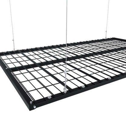 Overhead Garage Storage Rack For High Ceilings & Safety Lock - Black