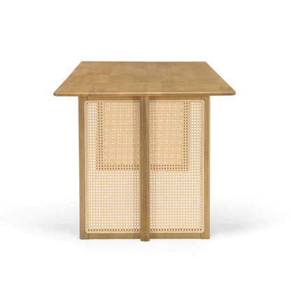 Dining Table With Rattan Accents