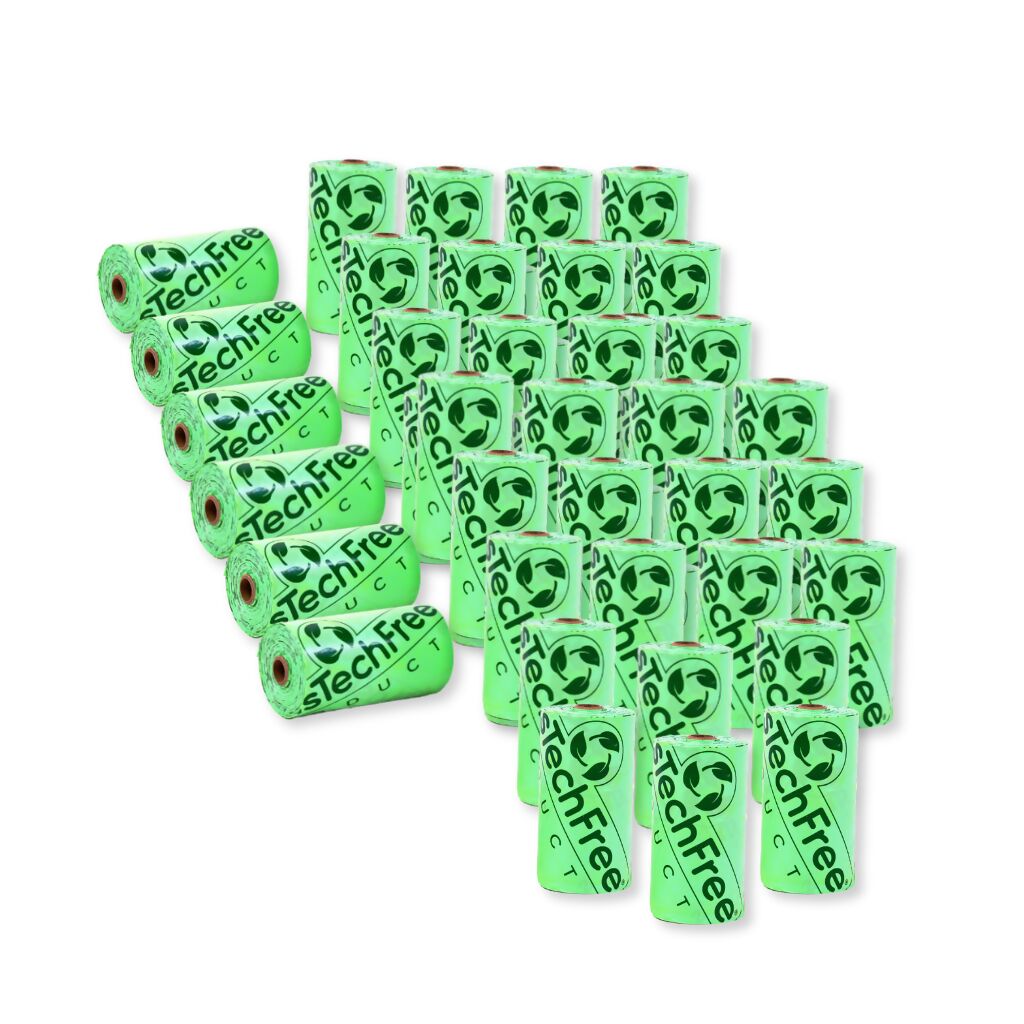 PlasTechFree Home Compostable Pet Waste Bags - 36 rolls, 2 cases