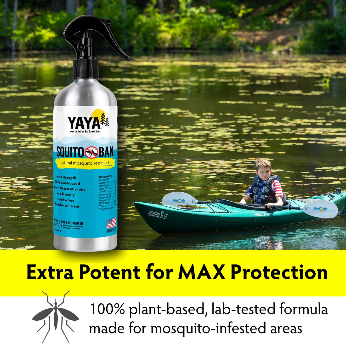 SQUITO BAN Mosquito Bug Repellent - 4 oz and 16 oz