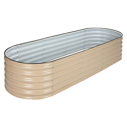 6-in-1 Modular Metal Raised Garden Bed (Beige)