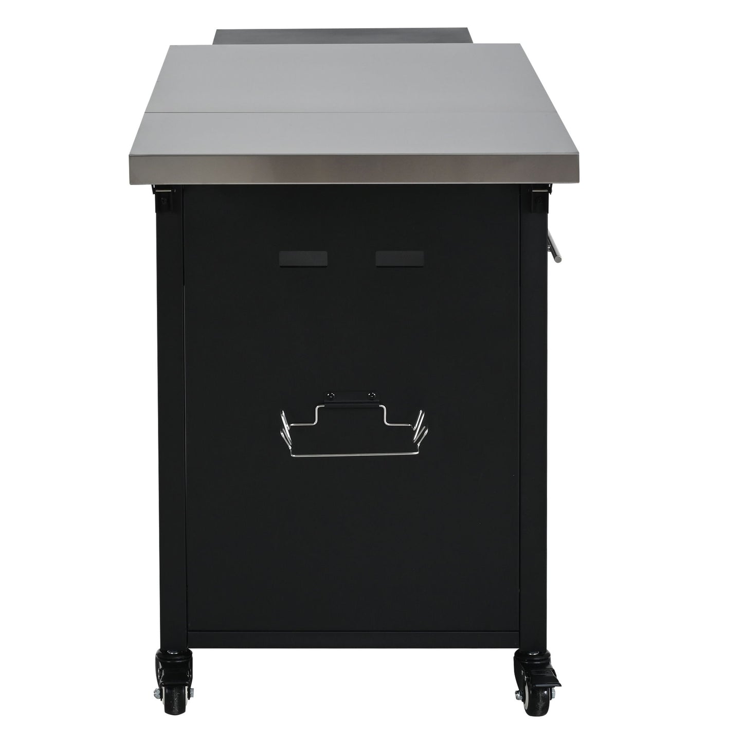Foldable Outdoor Prep Station BBQ Cart With Trash Rack
