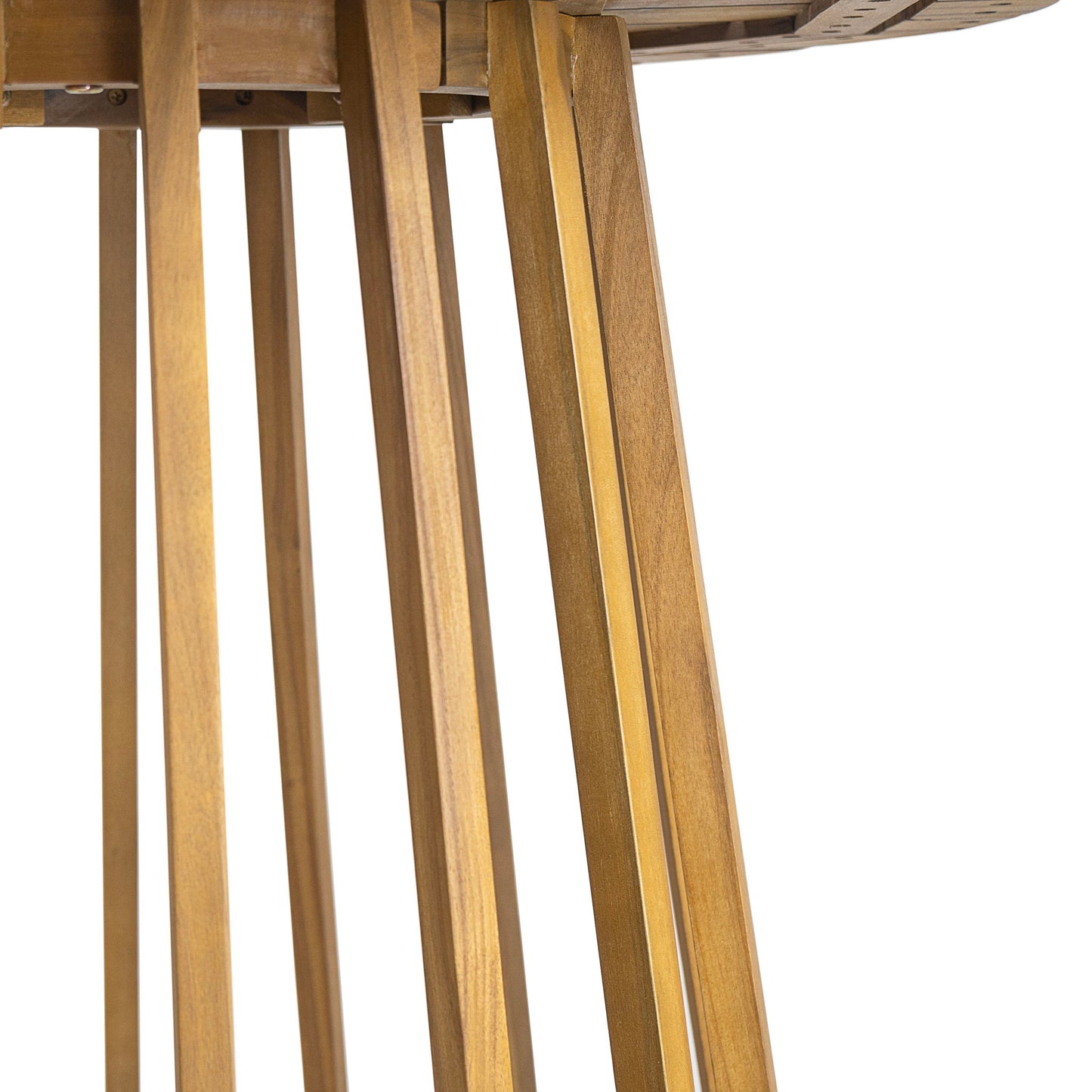 Outdoor 3 Pieces Dining Set, Round Bistro Set - Teak