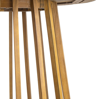 Outdoor 3 Pieces Dining Set, Round Bistro Set - Teak