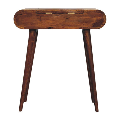 Mini Round Fold Vanity - Chestnut