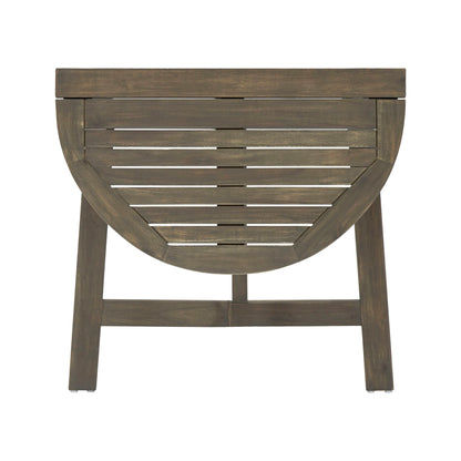 Outdoor 3 Piece Half Round Folding Bistro Set
