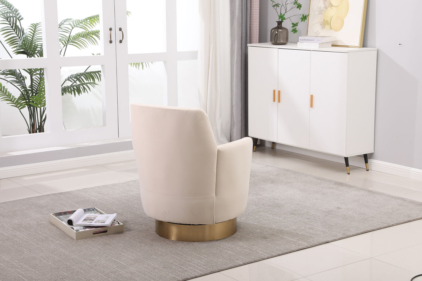 Teddy Swivel Barrel Chair, Swivel Accent Chairs Armchair For Living Room