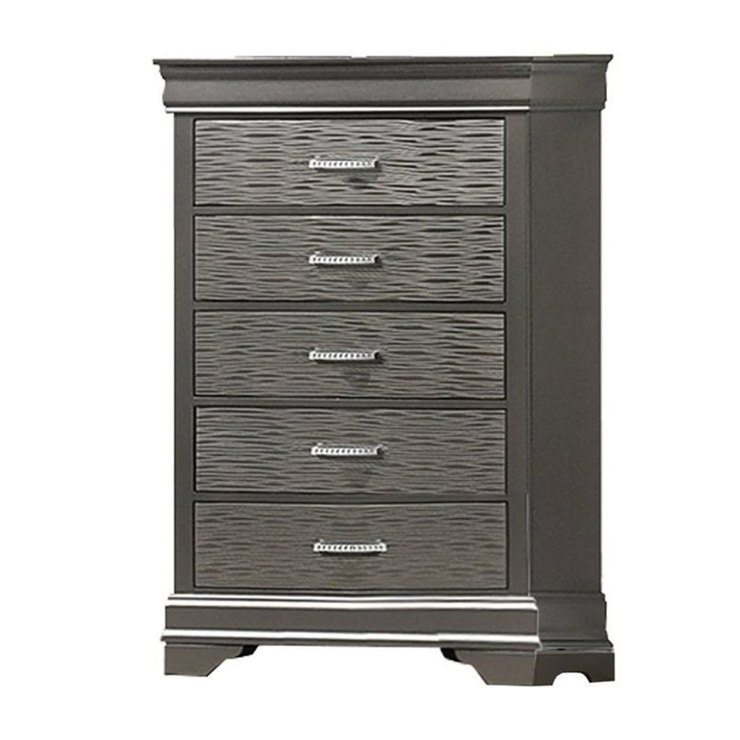 1 Piece Chest With Unique Drawers - Gray