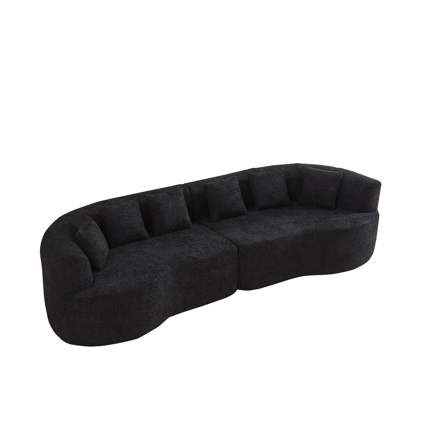 Curved Sectional Sofa With 6 Pillows